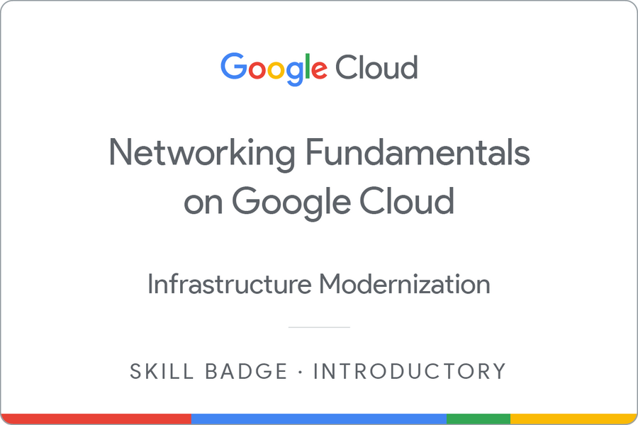 Odznaka za ukończenie szkolenia Networking Fundamentals on Google Cloud