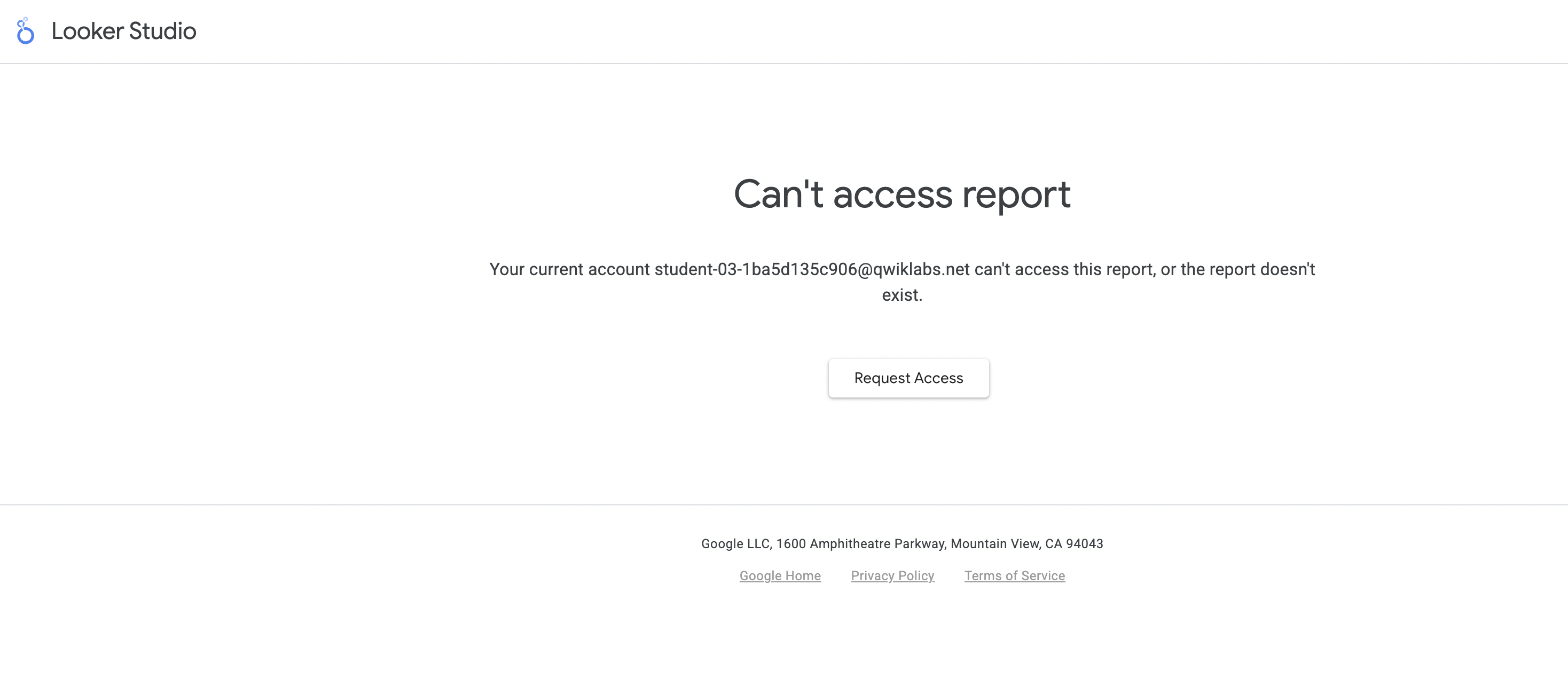 cant access report