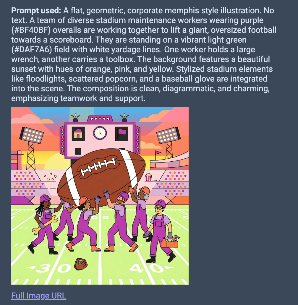 Response and generated image.
