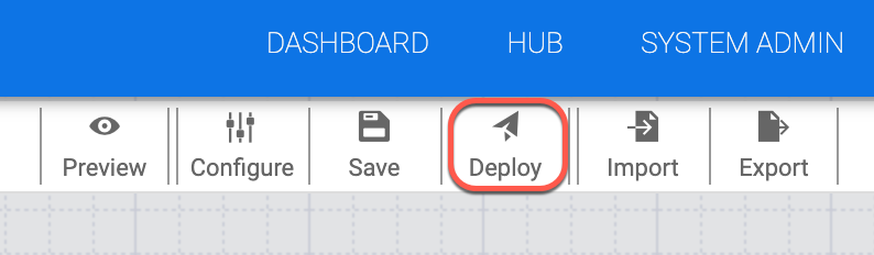 Data Fusion UI の [Deploy] ボタン