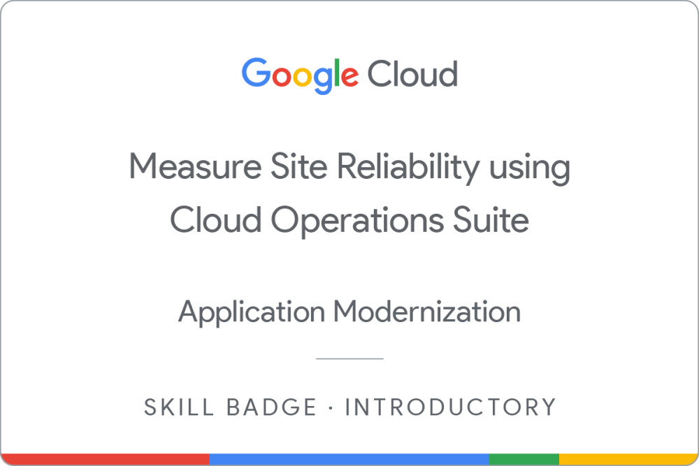 Значок за Measure Site Reliability using Cloud Operations Suite