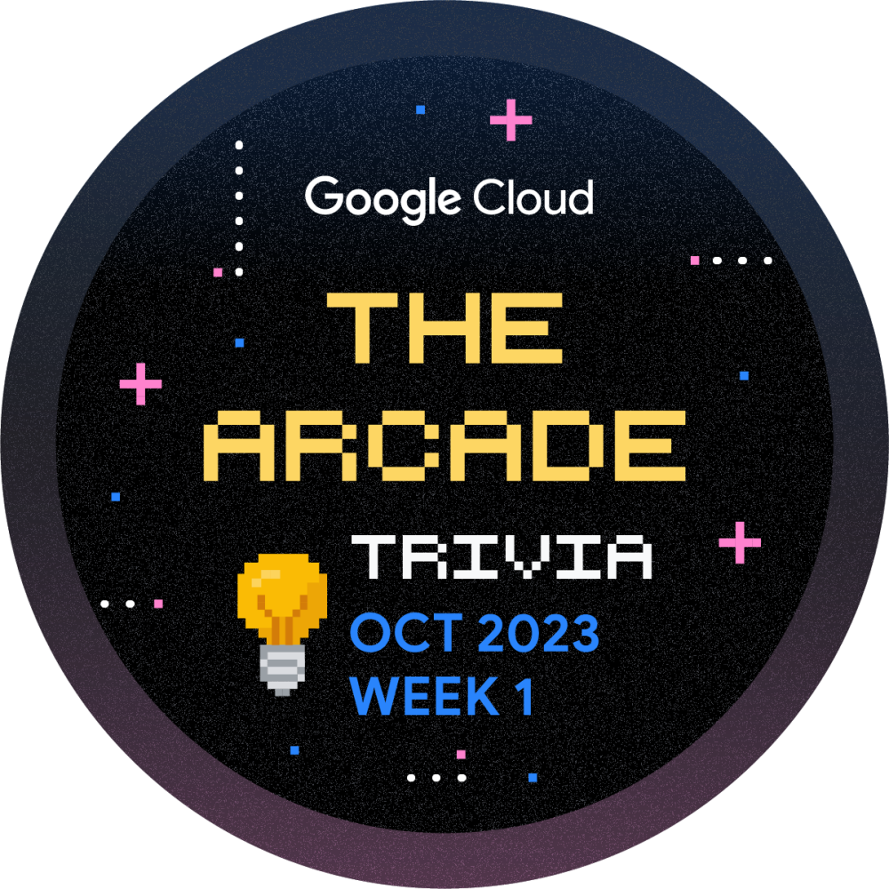 Badge für Qwiklabs Trivia October 2023 Week 1