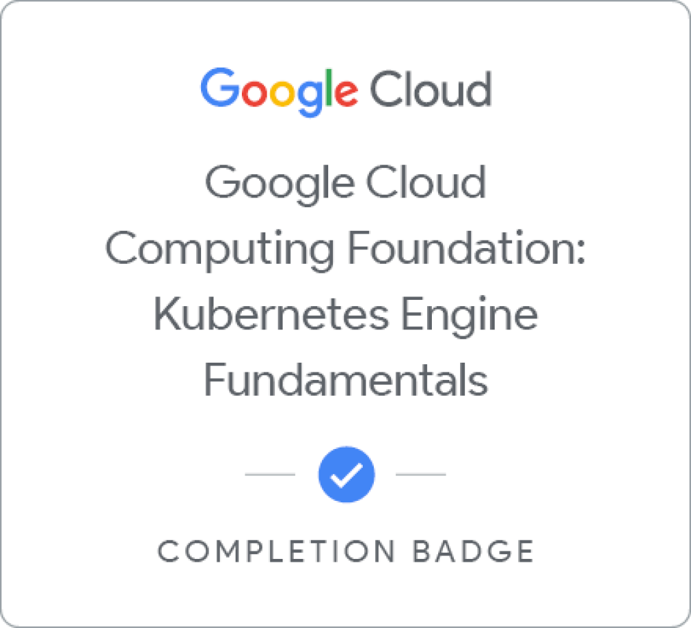 Google Cloud Computing Foundation with Kubernetes のバッジ