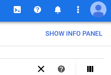 The Show Info Panel link in the UI