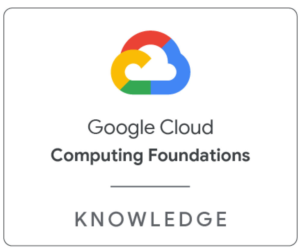 Selo para Google Cloud Computing Foundations