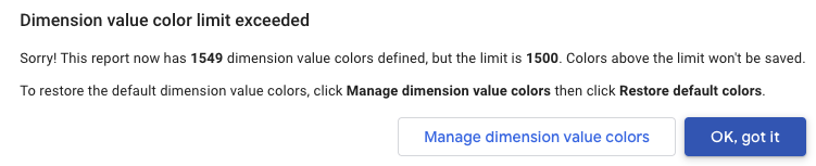 Looker Studio Dimension color limit 