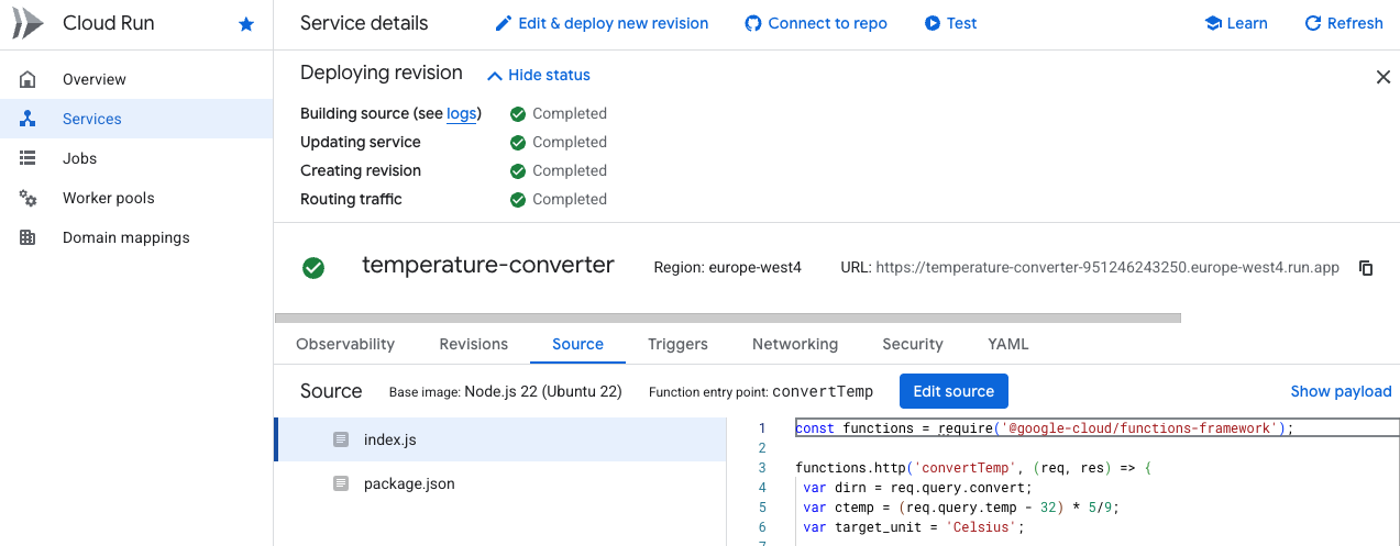 verify function was deployed