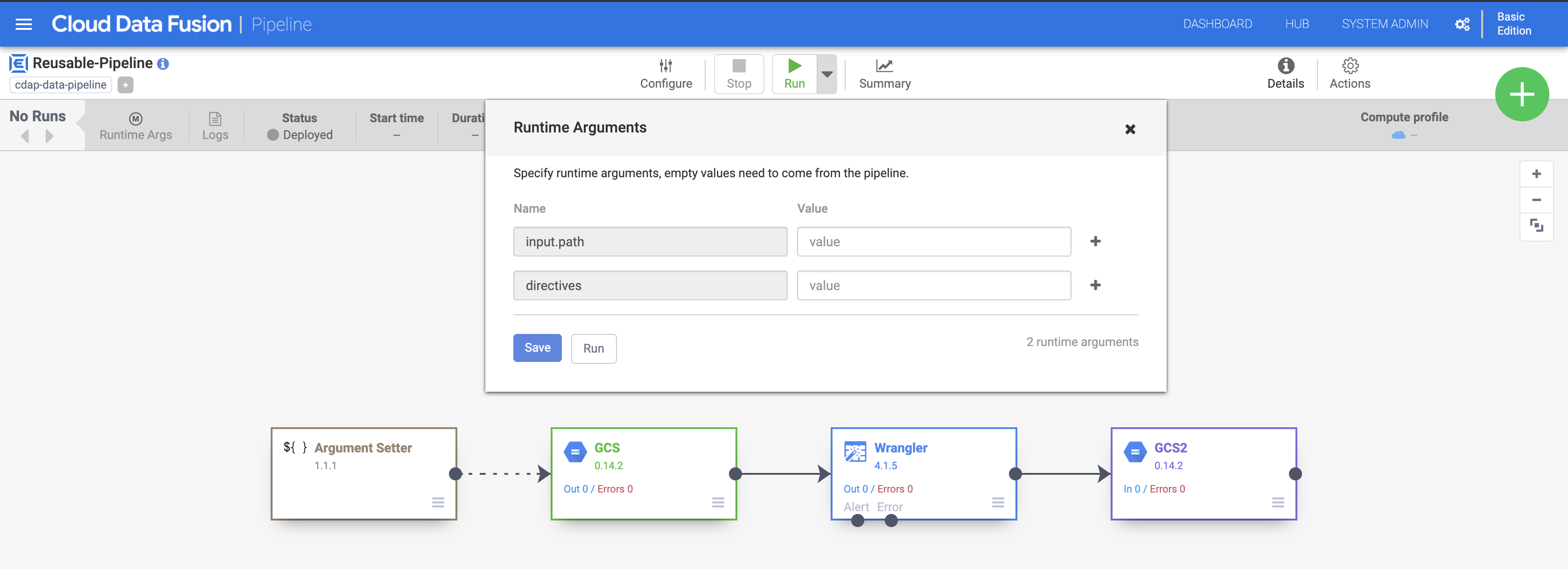 Reusable pipeline run success