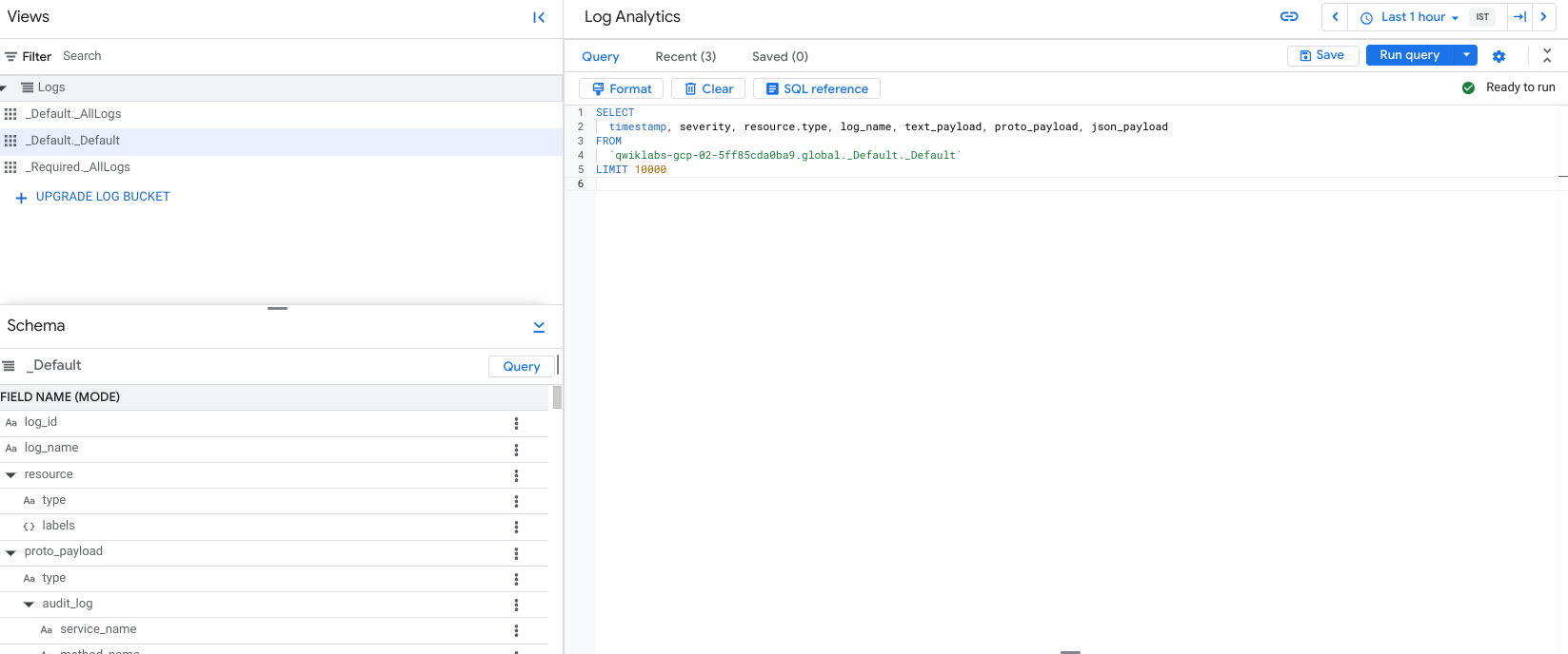 Log Analytics results