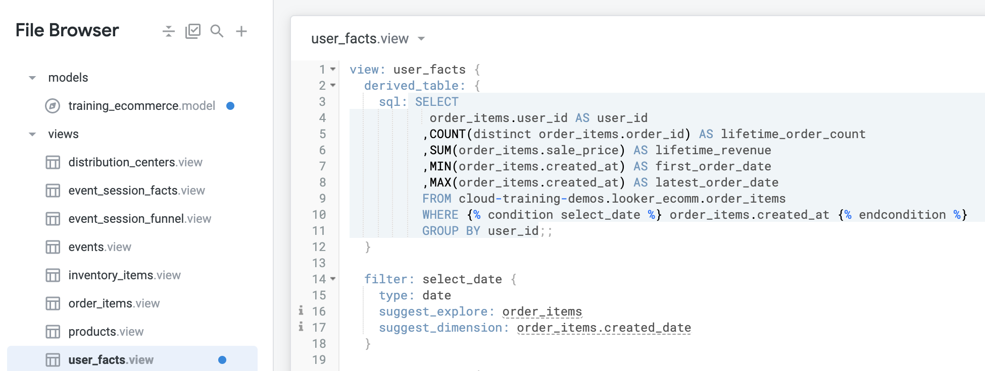 Creating dynamic SQL derived tables with LookML and Liquid | Google ...