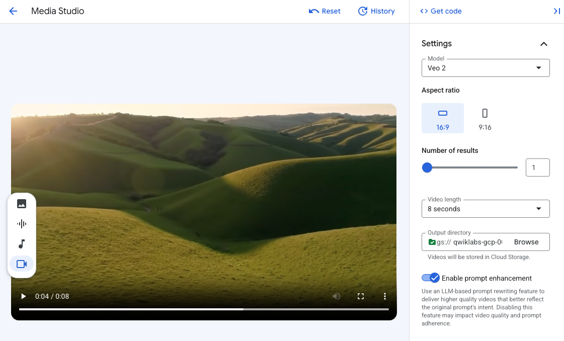 Veo video generated