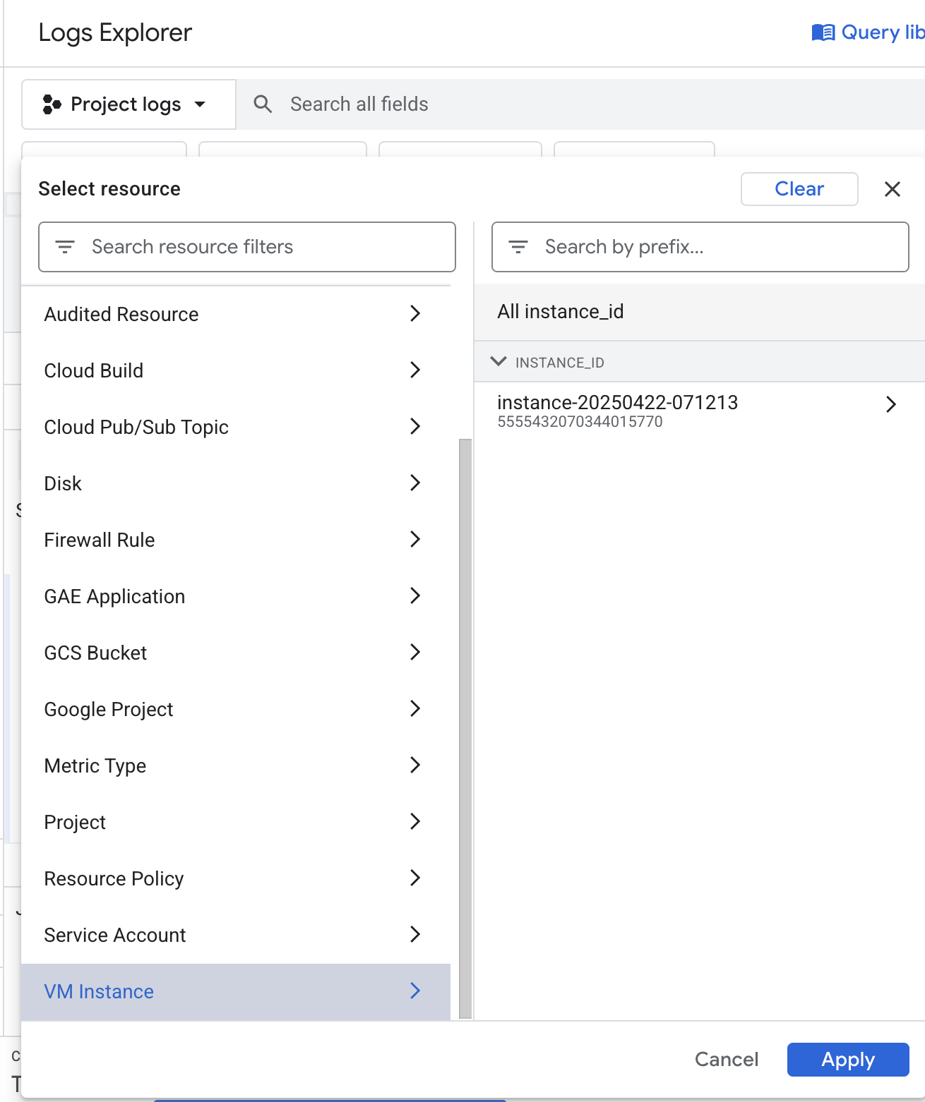 Resource selector