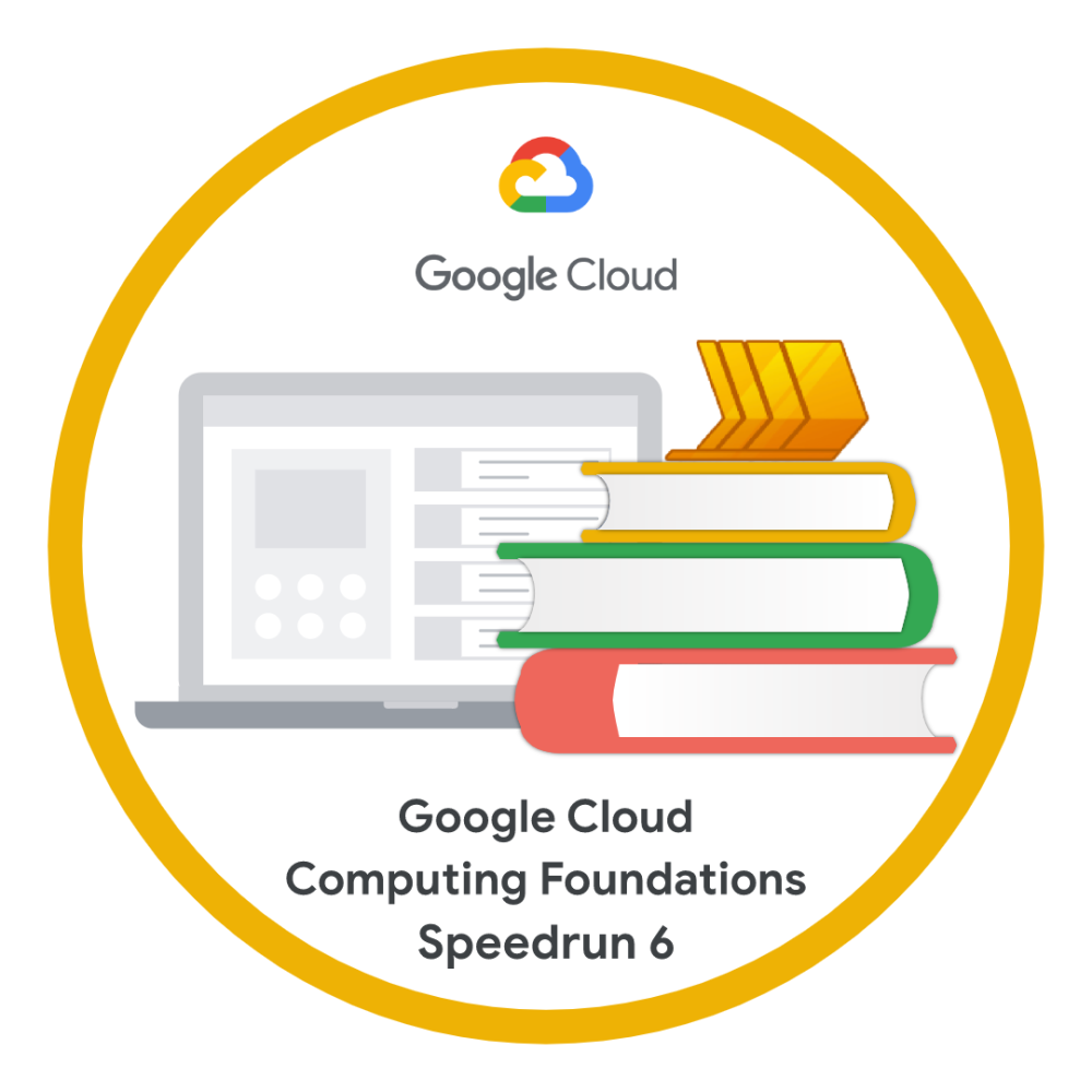 Google Cloud Computing Foundations Speedrun 6 のバッジ