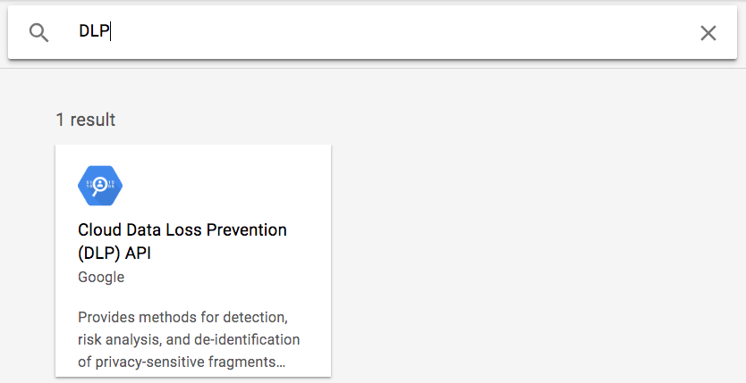 Google Cloud Data Loss Prevention (DLP) API selection