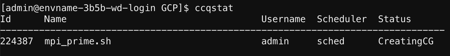cqstat status check output