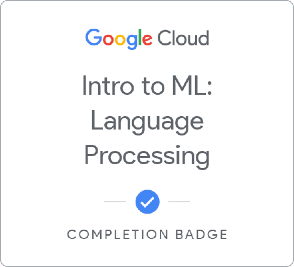 Badge for Intro to ML: Language Processing