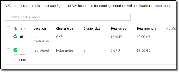 Deux clusters enregistrés
