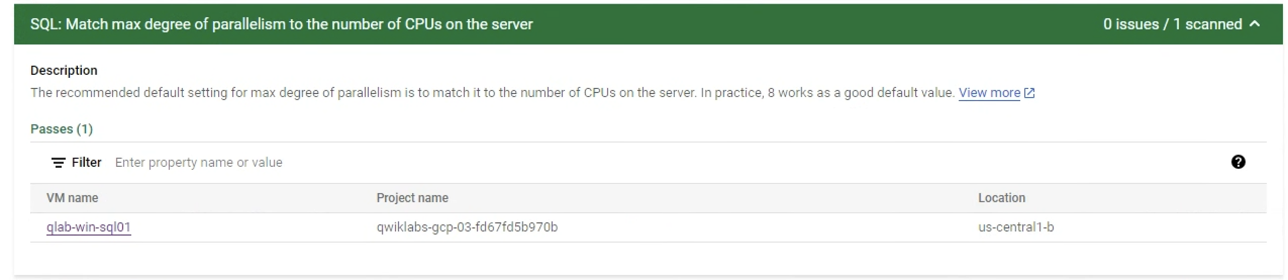 Max degree of parallelism success