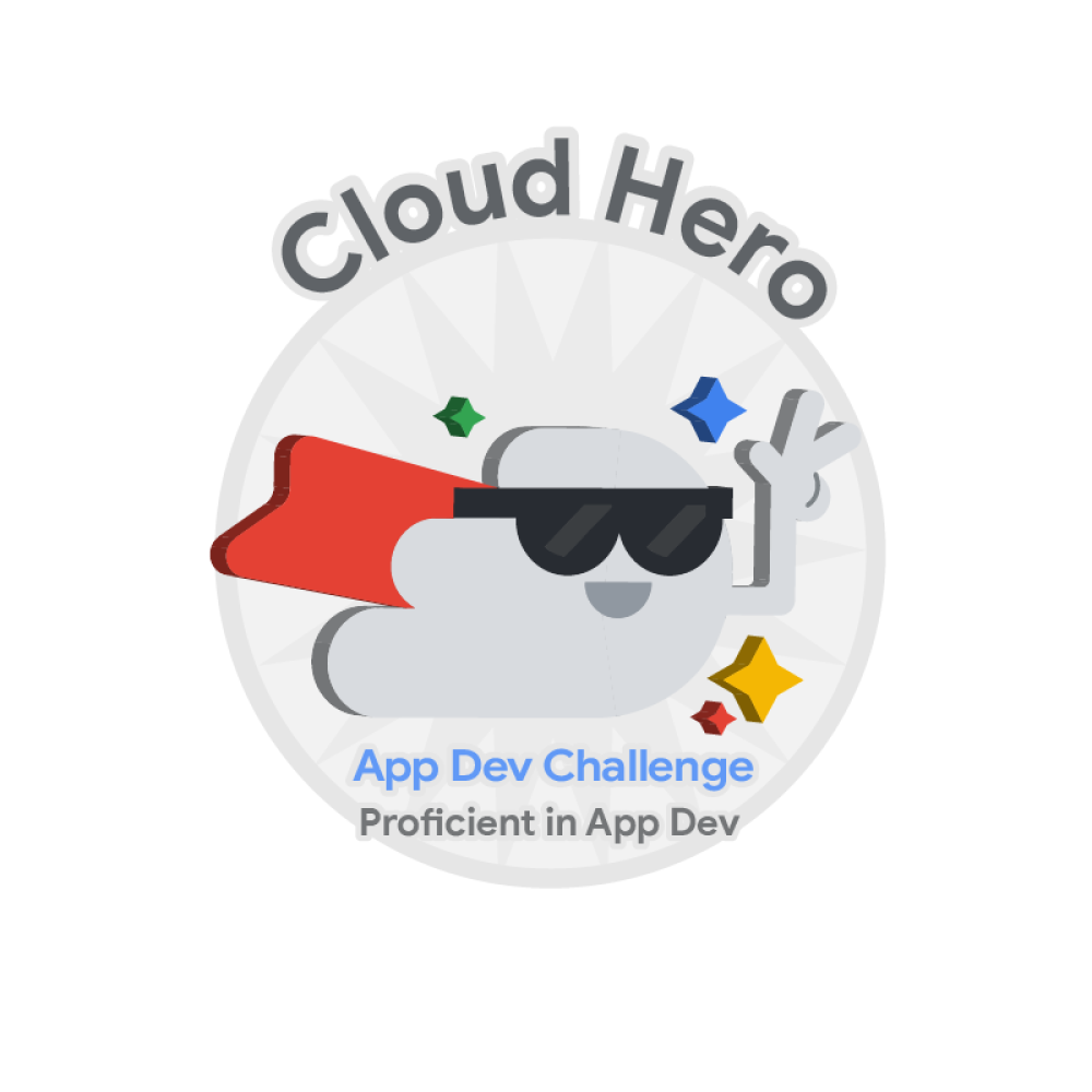 Badge pour Cloud Hero: Application Development Proficient