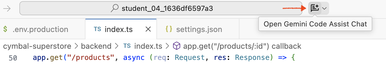 Gemini Code Assist di editor Cloud Shell