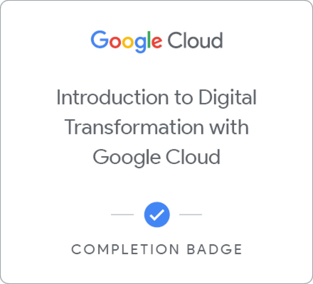 Selo para Digital Transformation with Google Cloud - Português Brasileiro