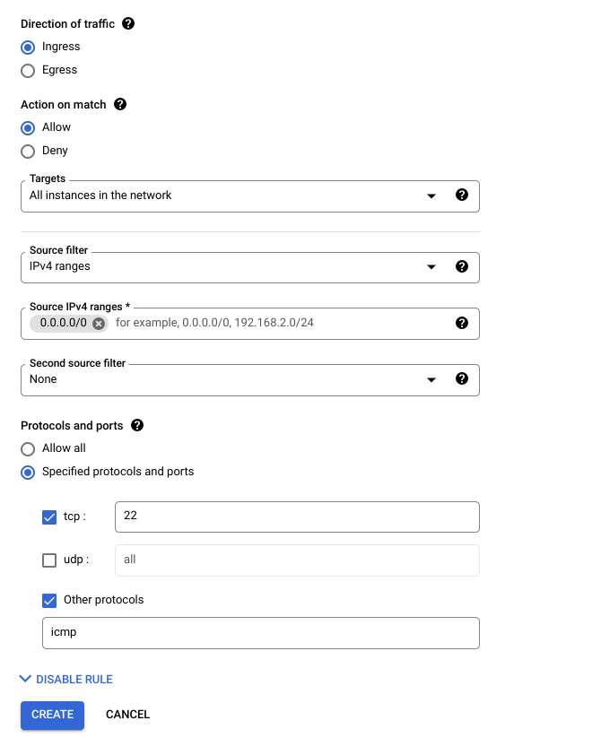 Firewall Rule Creation