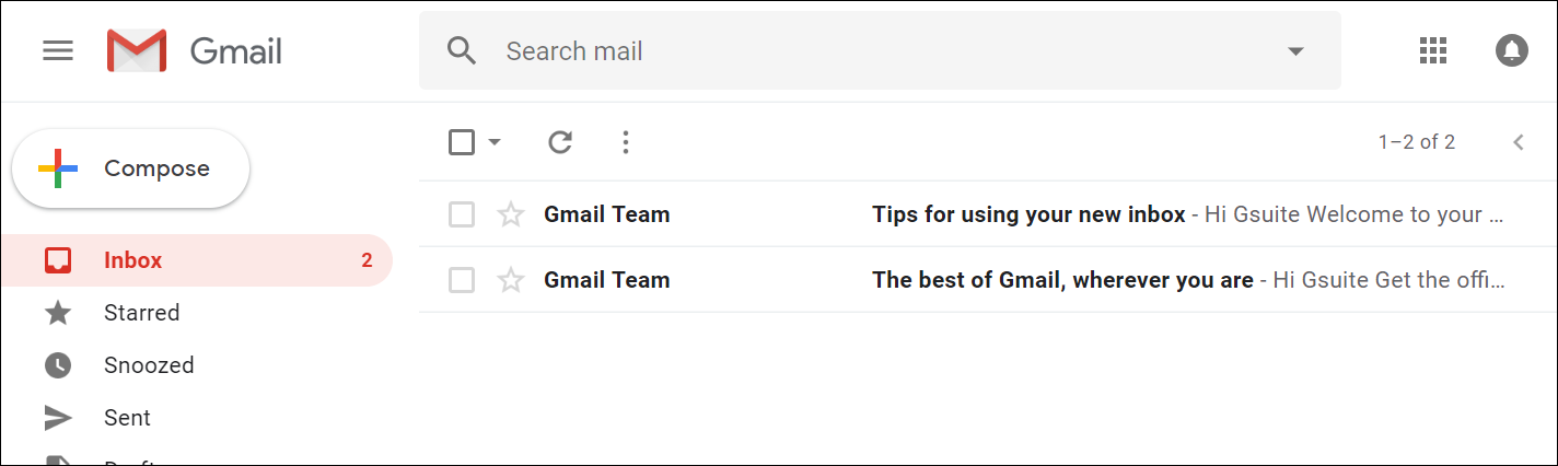 Unread emails bolded in Gmail