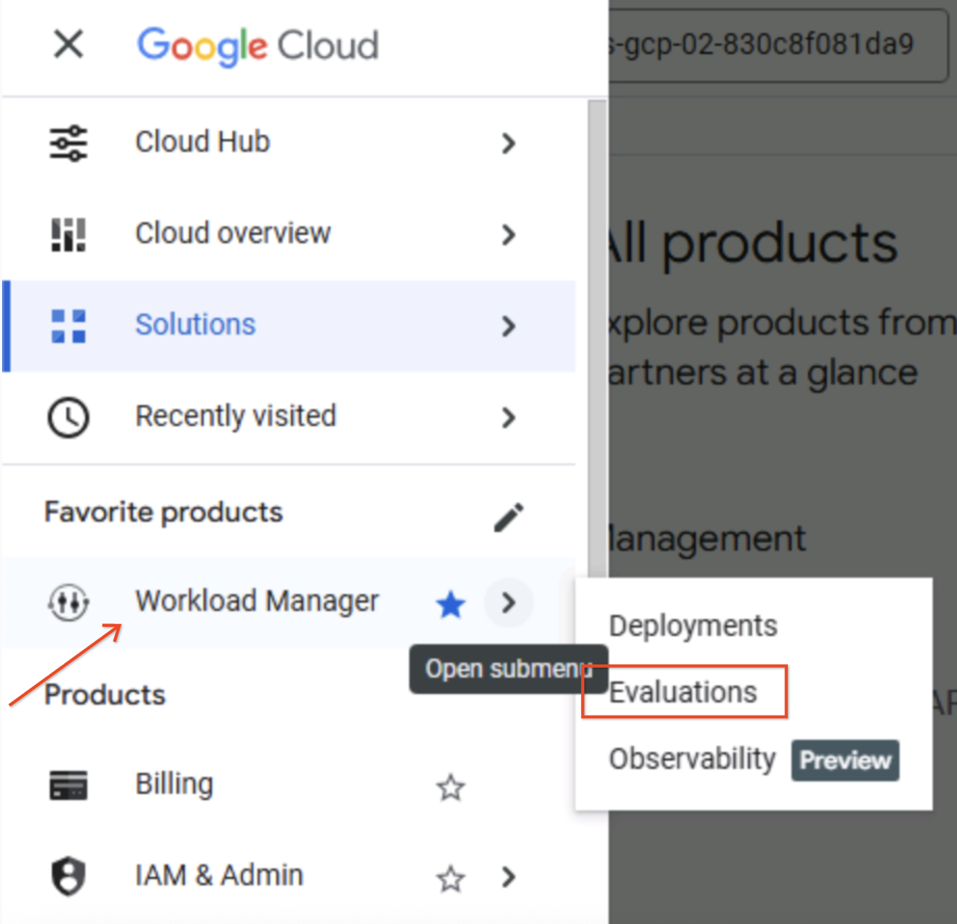 The highlighted Pin icon within the Compute section of the WorkloadManager.