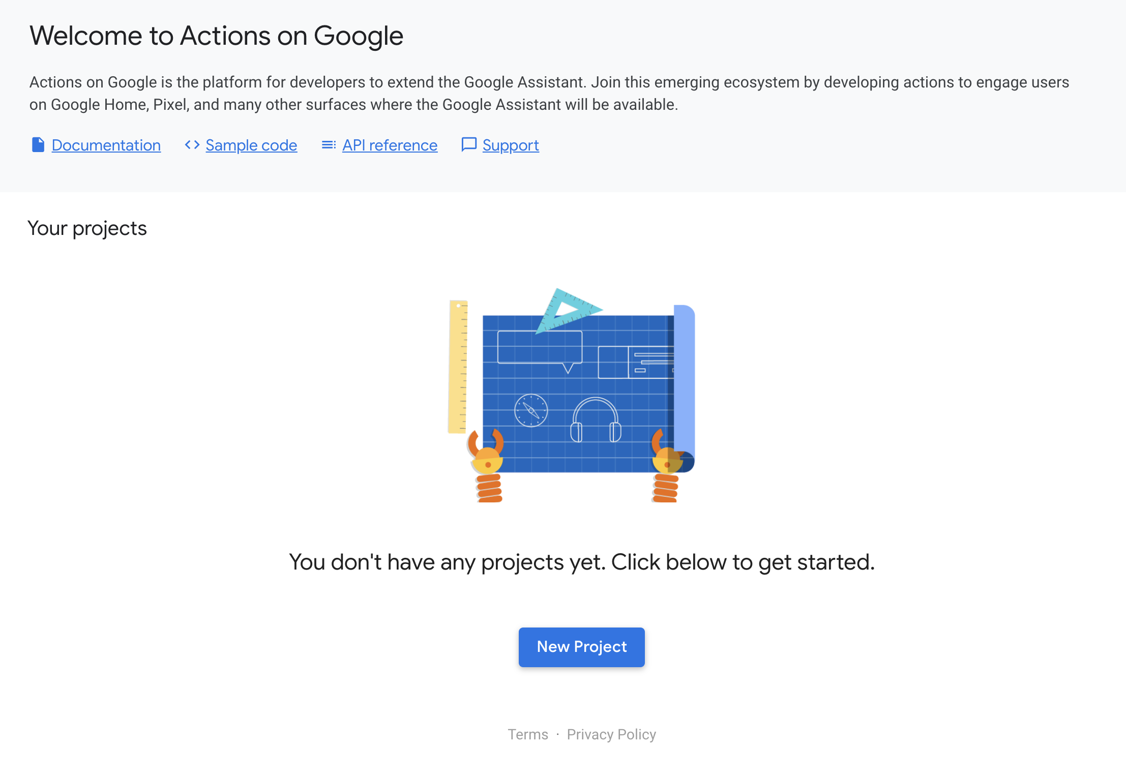 Welcome to Actions on Google console