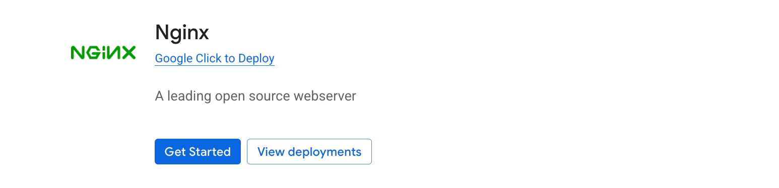 The NGINX Open Source packaged by Bitnami tile, which includes a Launch button.
