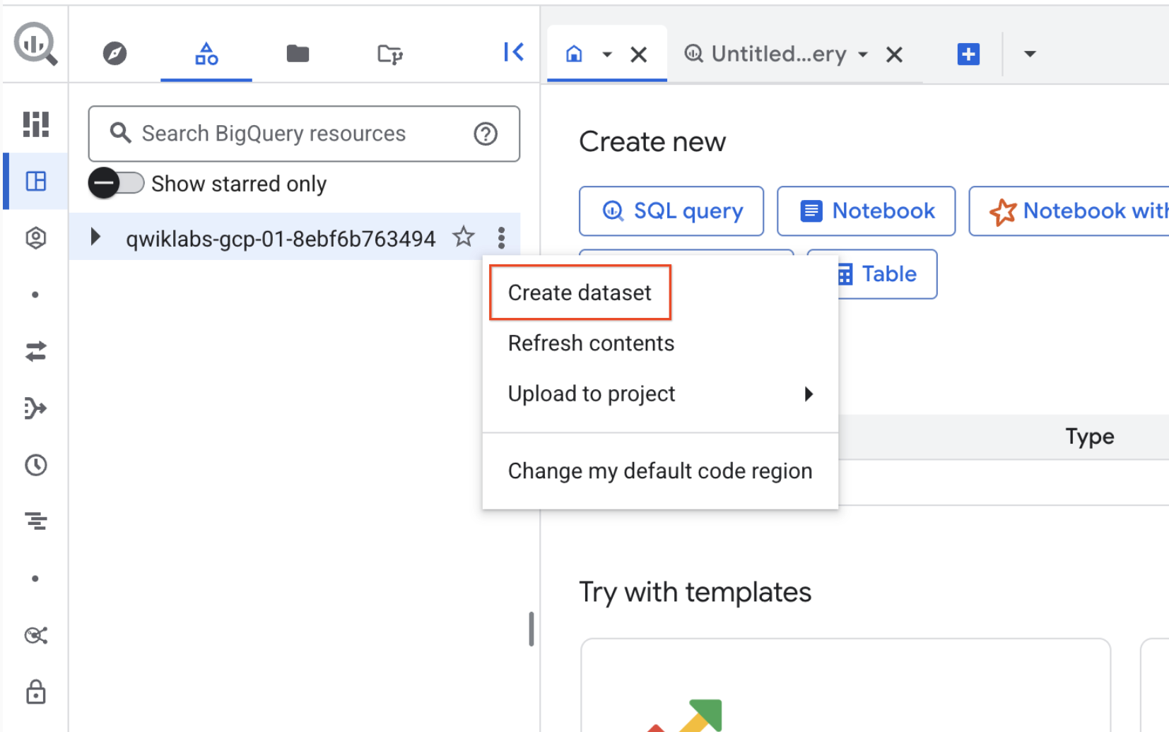 Create dataset highlighted