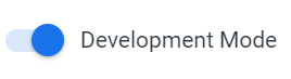 Development Mode toggle, which is currently on.
