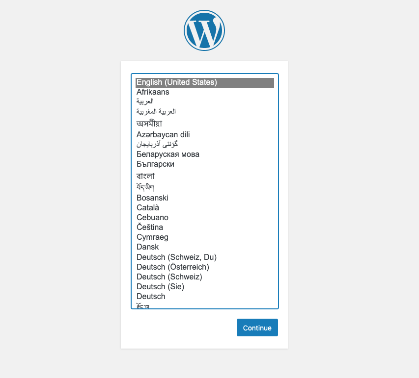 Instalador de site do WordPress