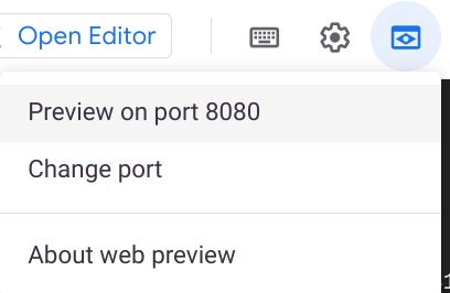 Option &quot;Prévisualiser sur le port 8080&quot;