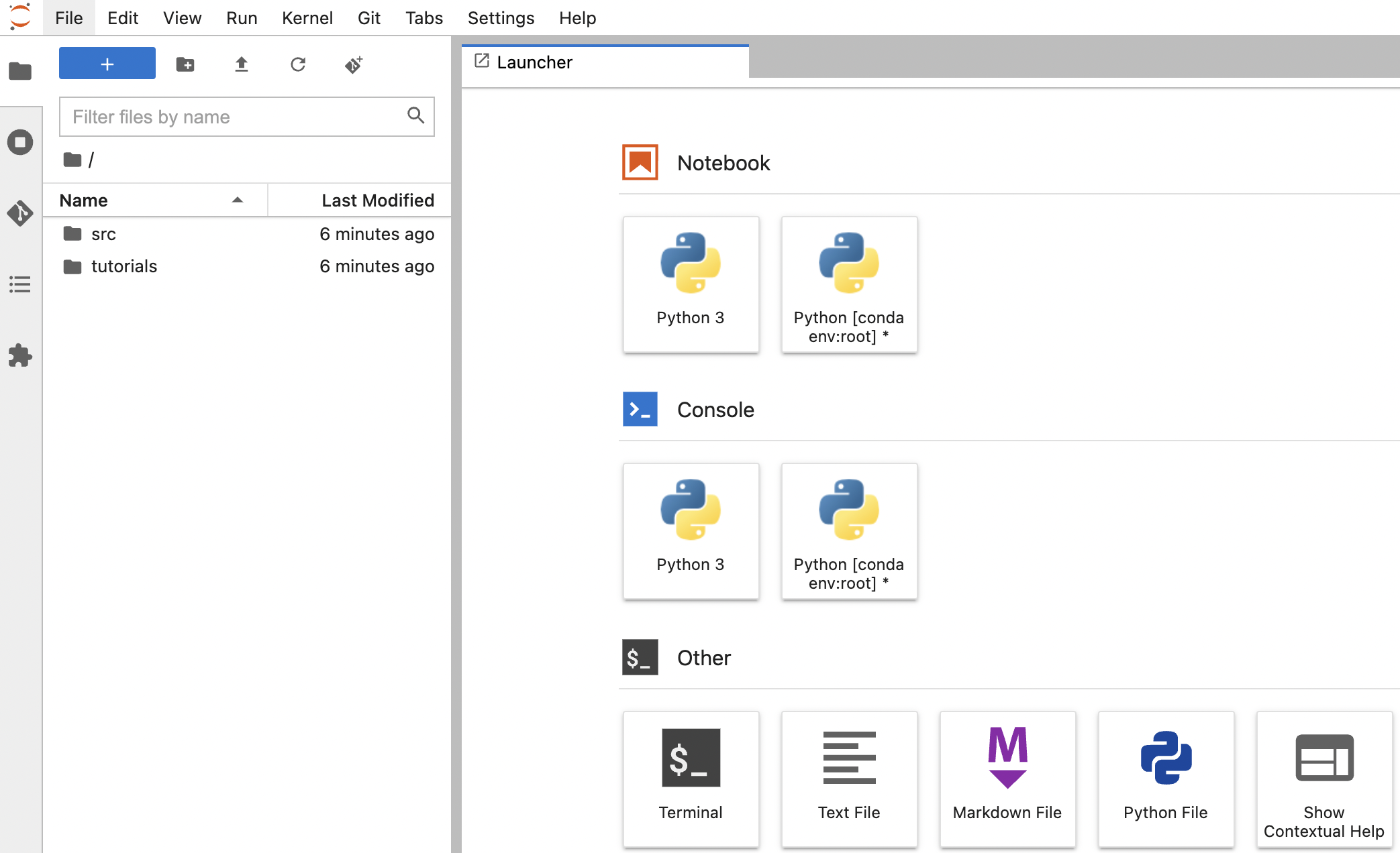 JupyterLab UI