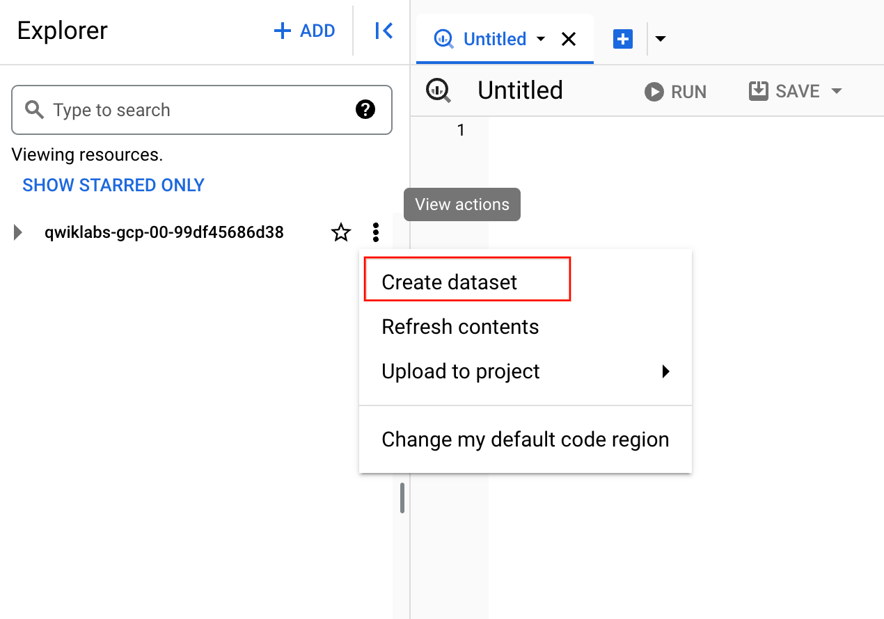 Create dataset option