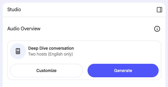 generate audio overview in notebooklm