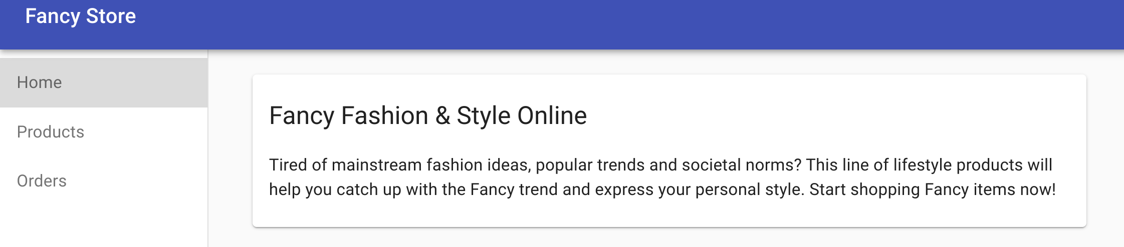 El sitio web actualizado de Fancy Store