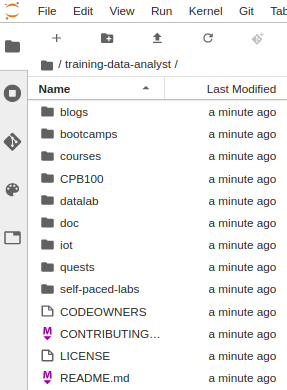 training-data-analyst 디렉터리의 파일