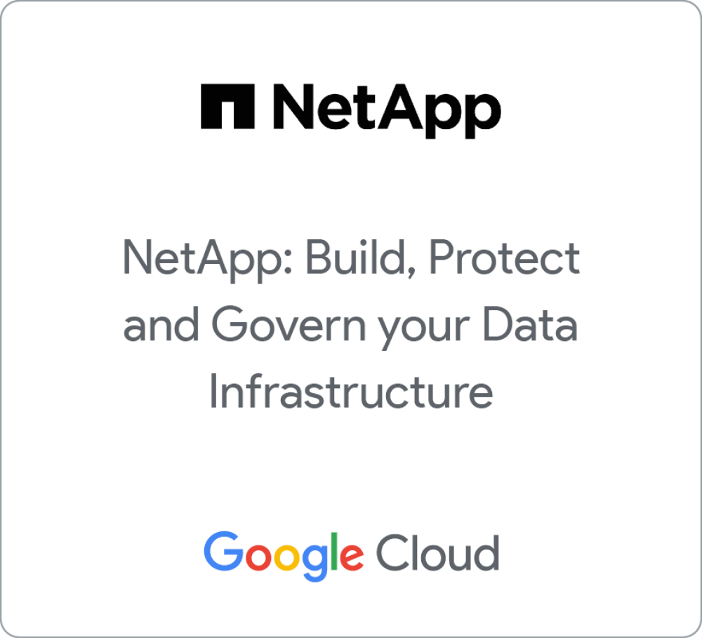 NetApp: Build, Protect and Govern your Data Infrastructure On Google Cloud 배지