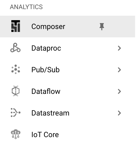 Composer highlighted in the Navigation menu