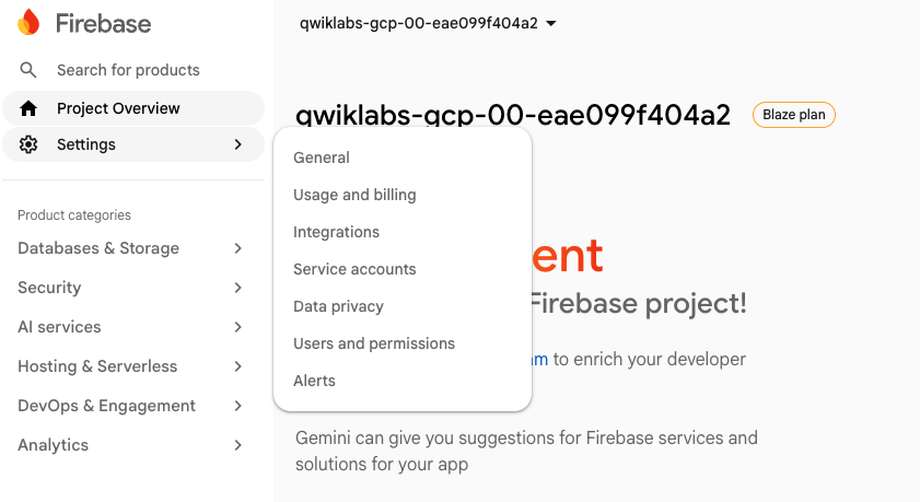 Firebase Project Setting