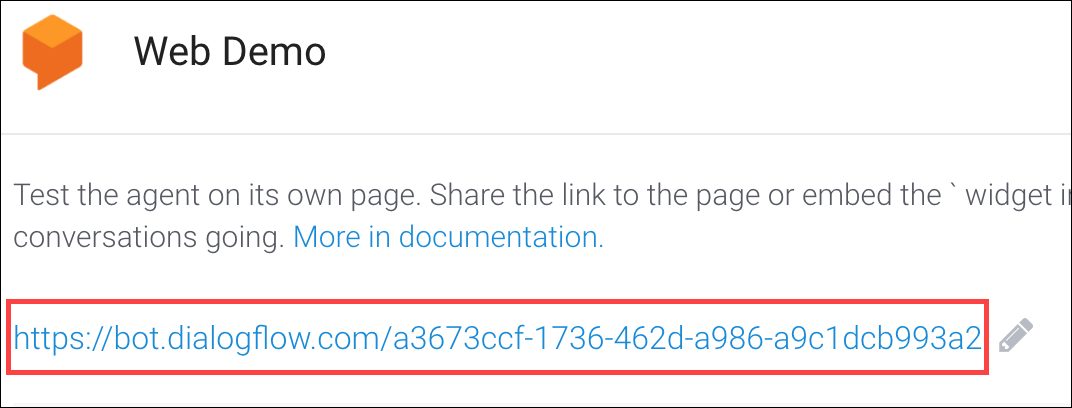 The highlighted Web Demo URL.