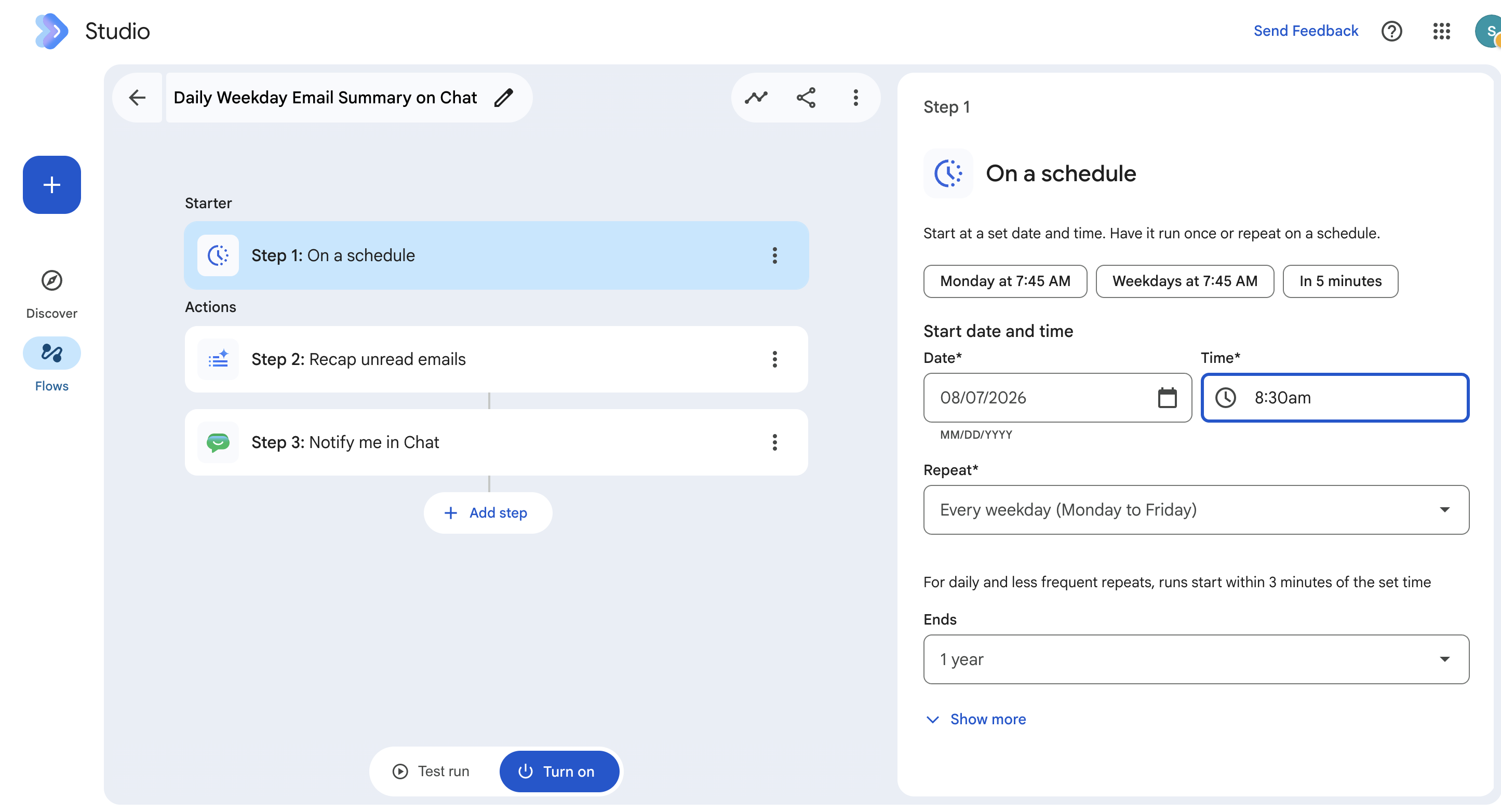 Step 1: On a schedule edit box