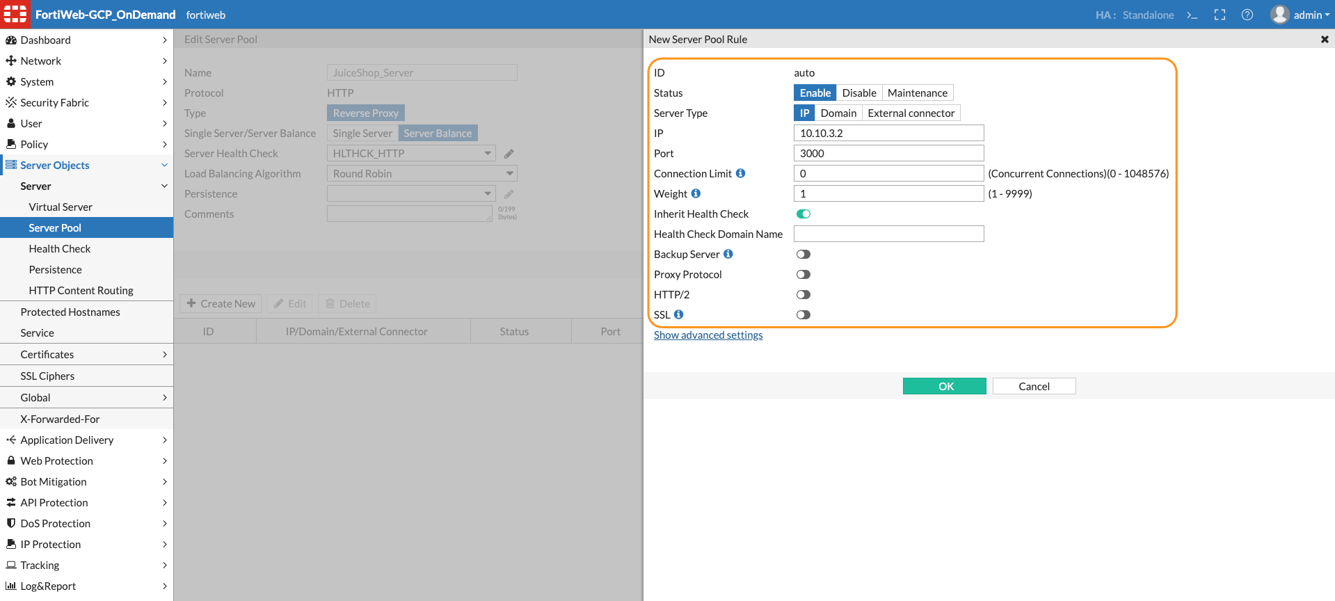FortiWeb Server Pool
