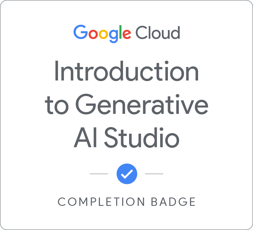 Badge pour Introduction to Generative AI Studio - Français