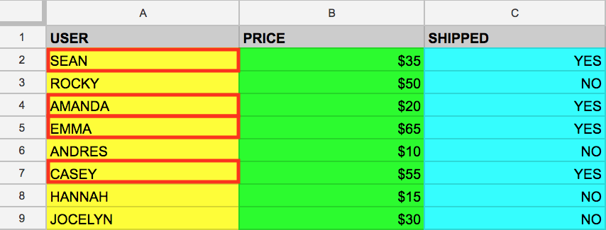 Exemple de table