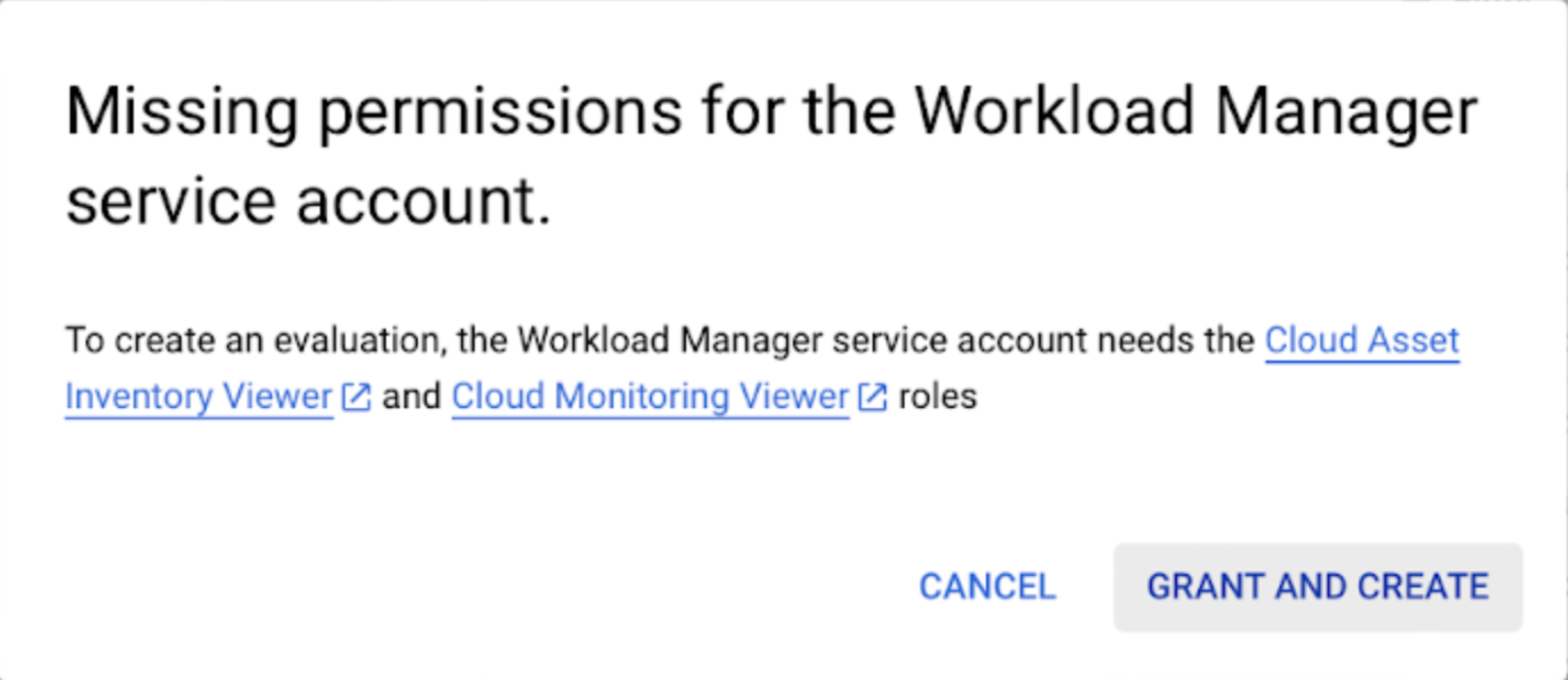 New evaluation SA permissions