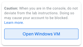 Screenshot of "Open Windows VM" button, which appears underneath the "Start Lab" button in the lab UI.