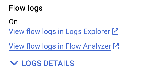 The View Flow Logs option highlighted within the Flow Logs menu.